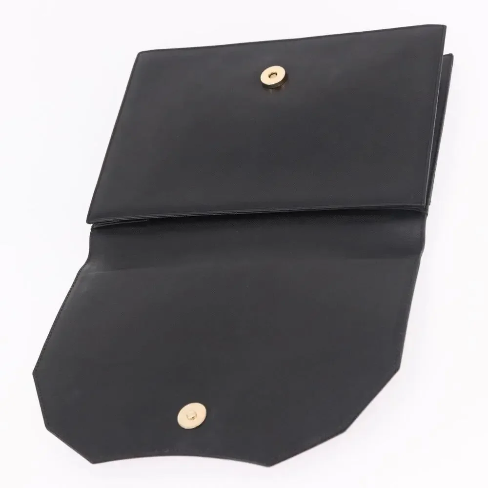 Saint Laurent Leather Clutch Black